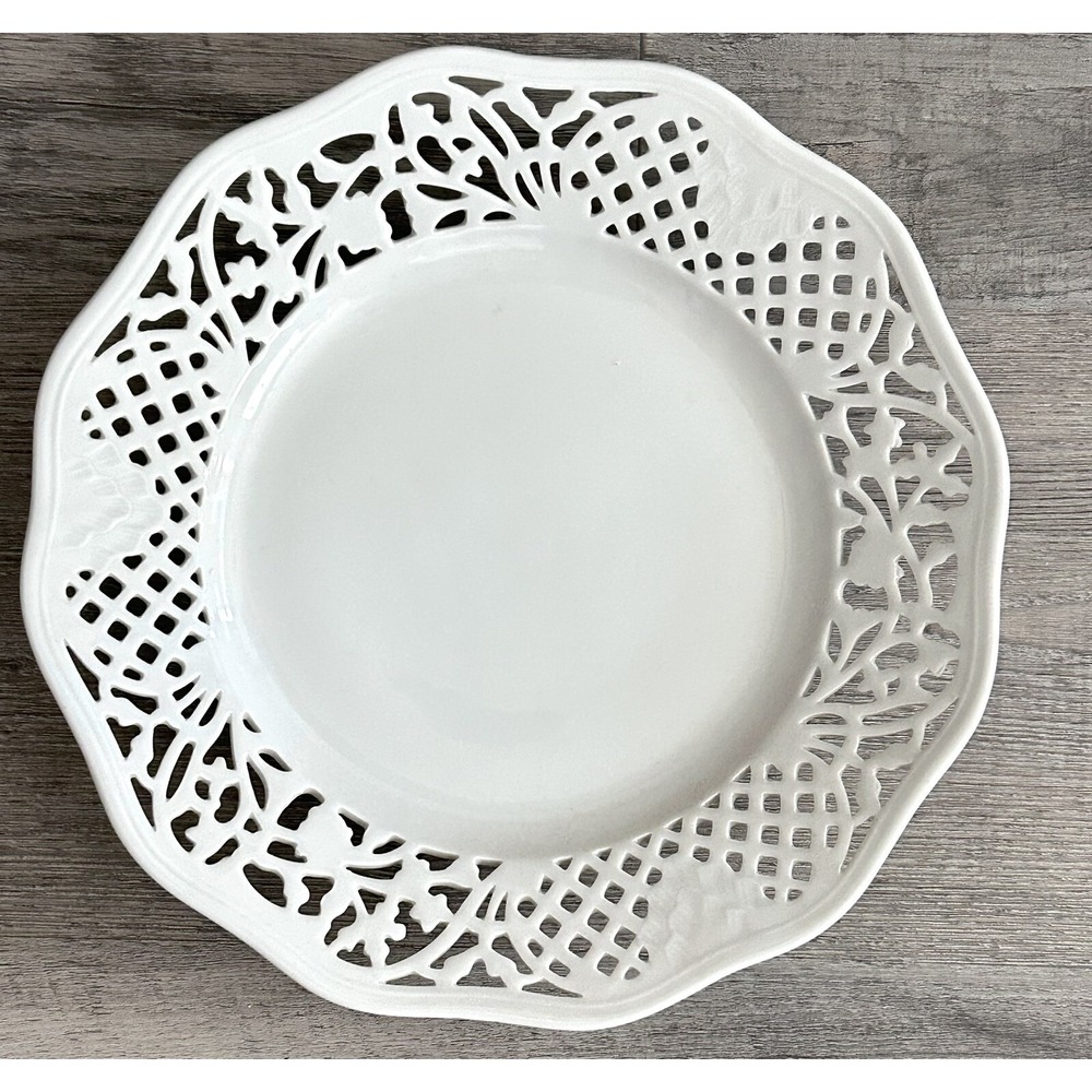 Schumann Bavaria Arzberg Germany Plate White Pierced Reticulated Porcelain